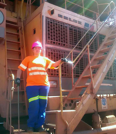 Ms. Ninien Hamman - being the first woman in South Africa to drive a BELAZ truck